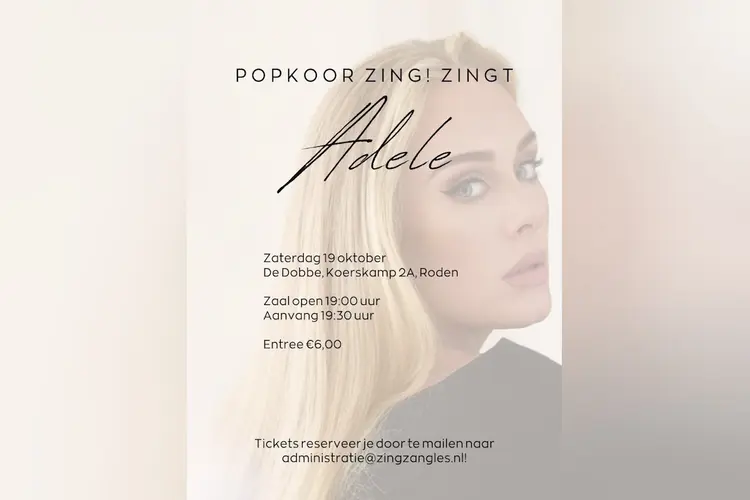 Popkoor ZING! Roden zingt Adele Tribute!